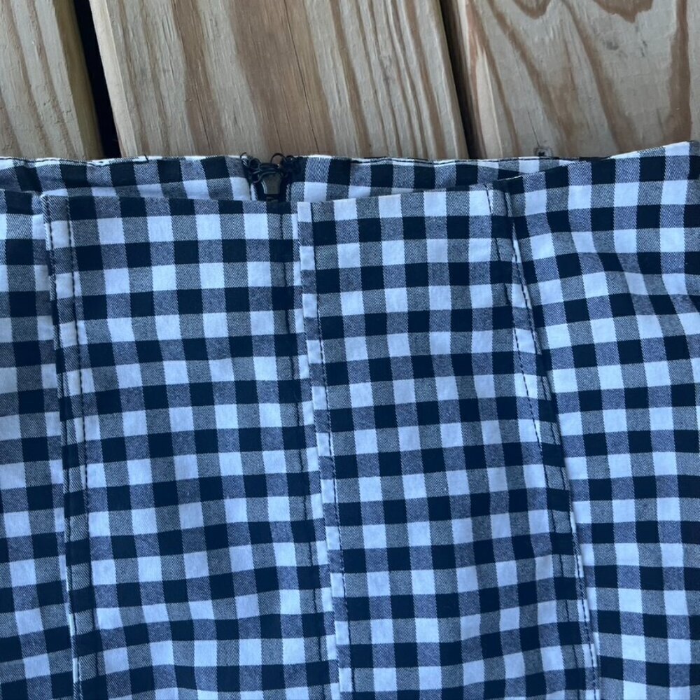 Free People Size 2 Small Black & White Gingham Plaid Mini Skirt Femme - Picture 6 of 10